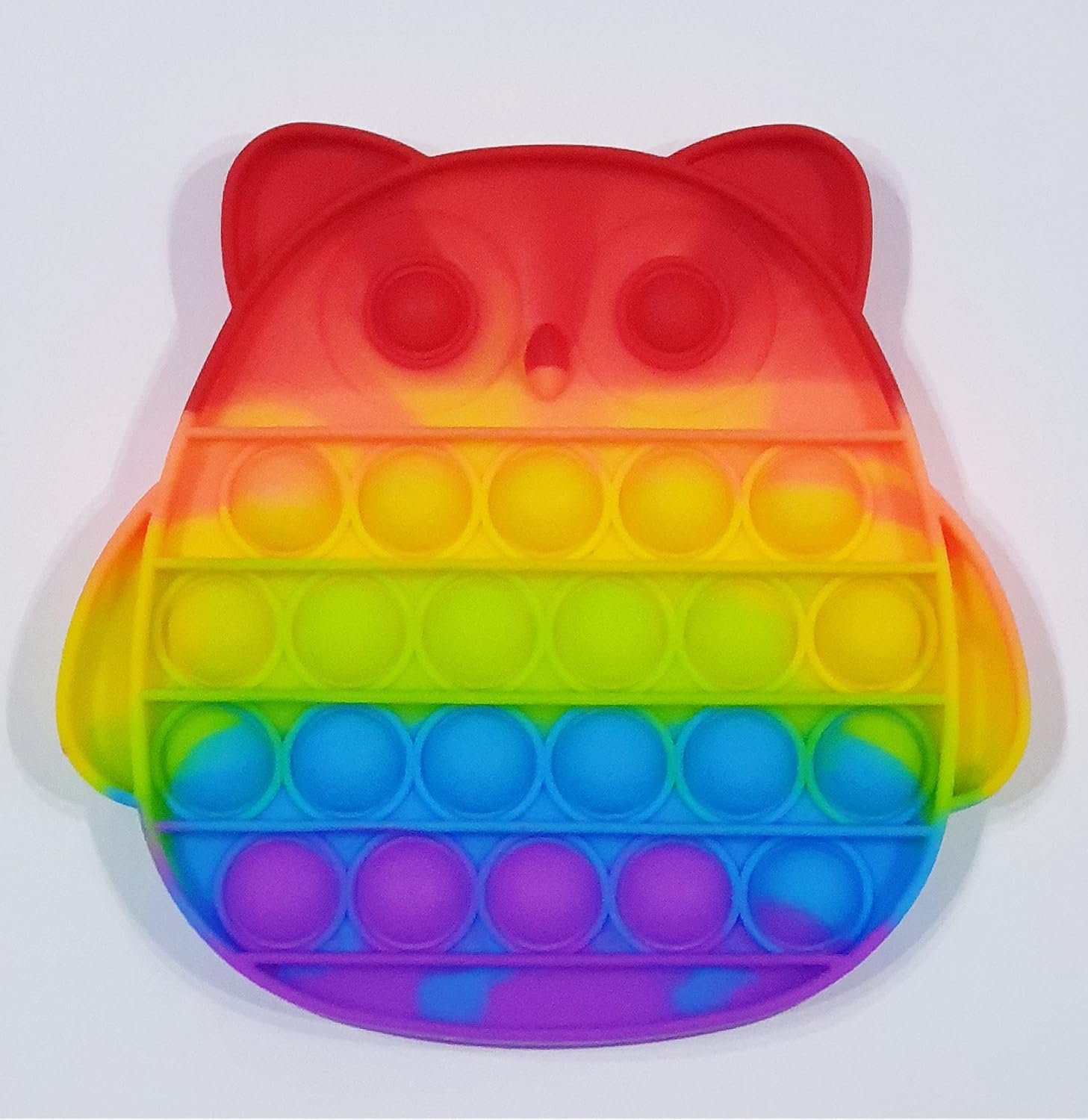 handpicked red chillies Rainbow Owl Pop It Fidget Toy | Silicone Sensory Stress Relief Toy for Kids & Adults